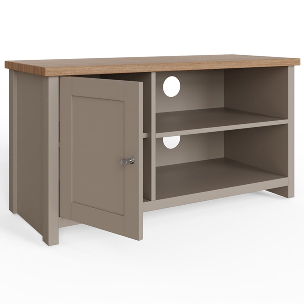 GFW Lancaster Single Door 2 Shelf Grey Small TV Cabinet Image 3