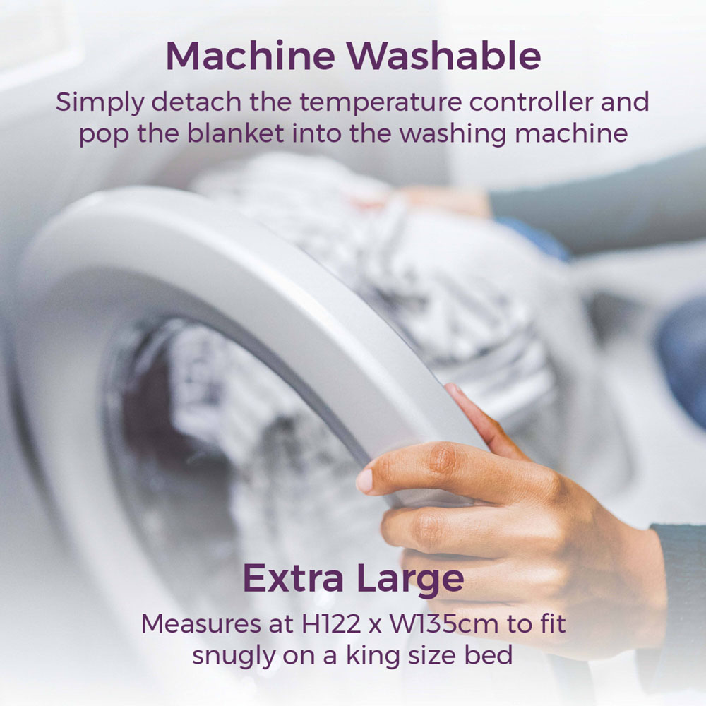 Carmen Super King Size White Heated Electric Under Blanket Image 5