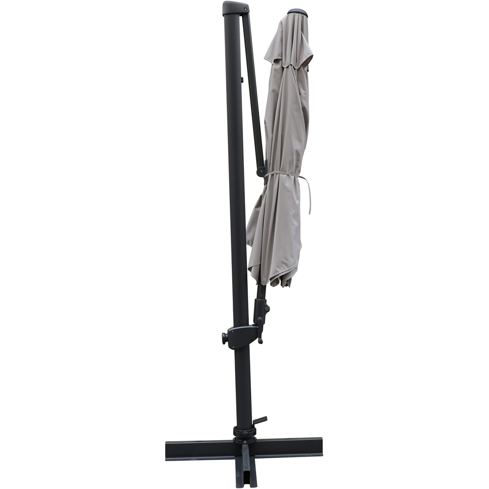Kettler Aura Grey Vertical Tilt Cantilever Parasol with Cross Base and Night Cover 3m Image 5