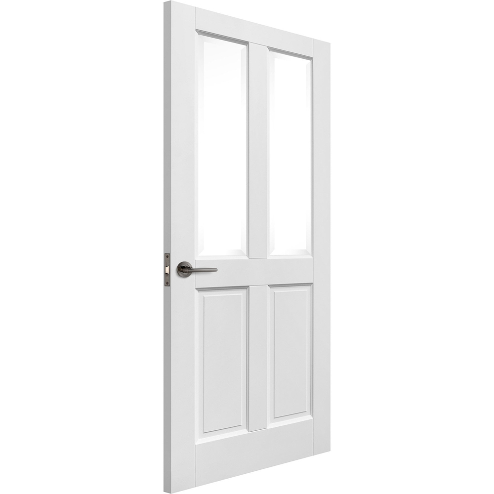 Berkeley White Primed 2 Panel 2 Light Bevelled Clear Glass Internal Door 1981 x 762 x 35mm Image 3