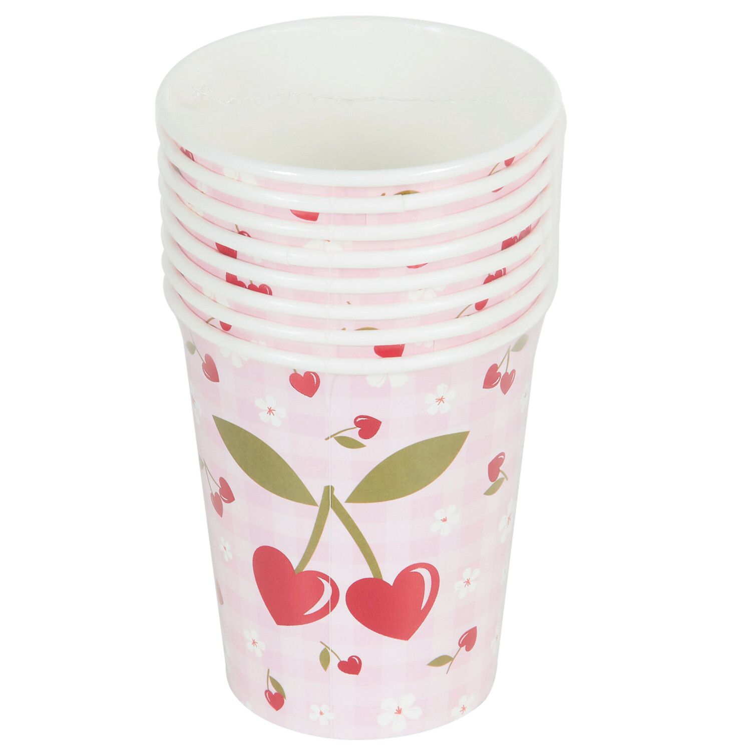 Pack of 8 Cherry Paper Cups - Pink Image 4