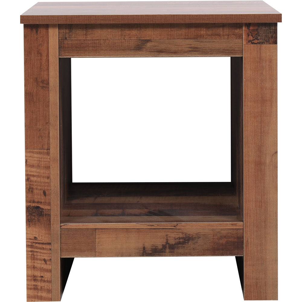 FurnitureHMD Single Shelf Industrial Style Wooden Side Table Image 3