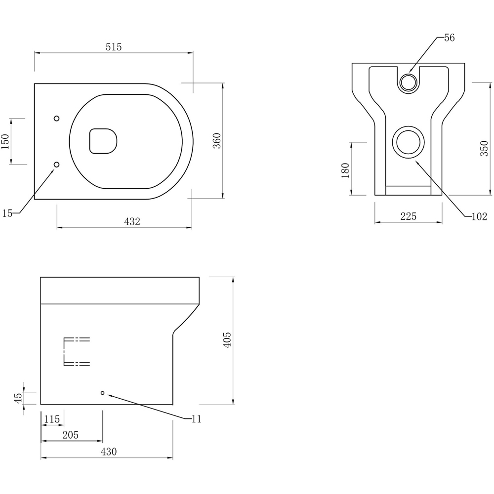 Bathstore Ventura Back to Wall WC and Soft Close Seat with Dual Flush Image 7