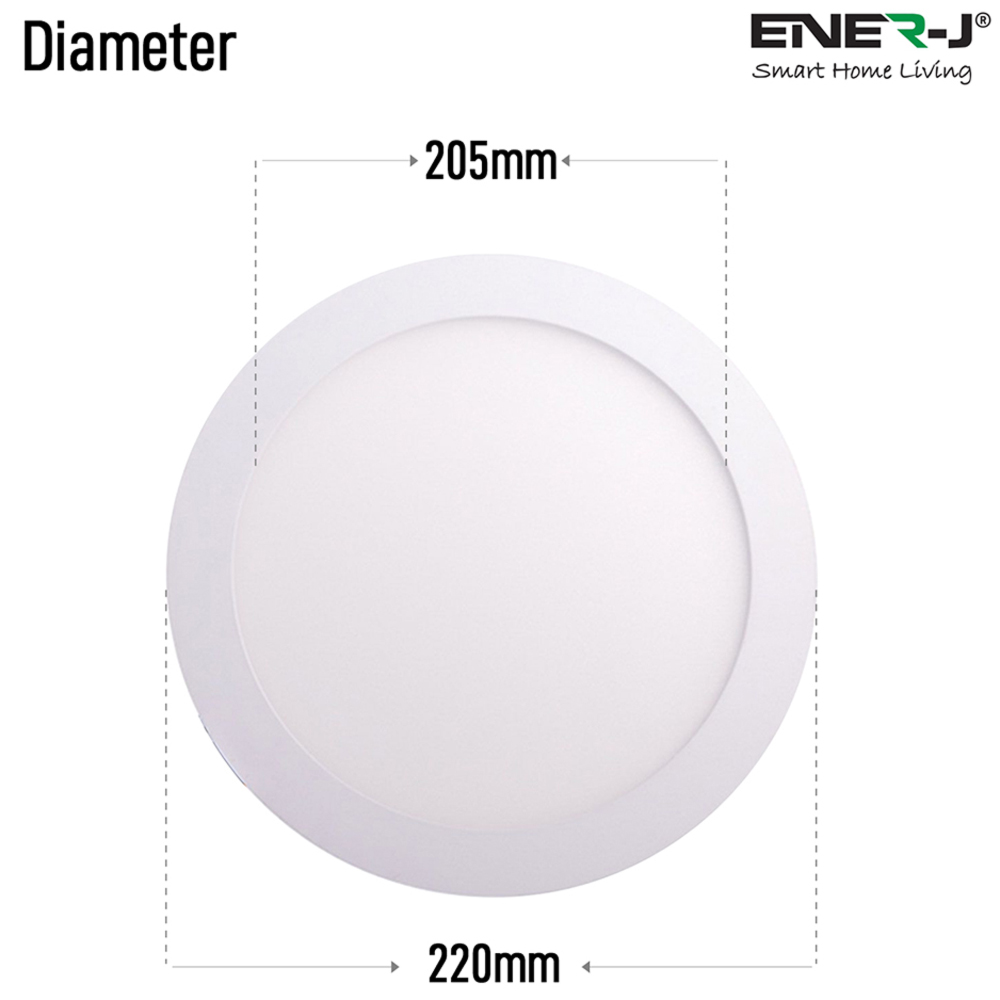 ENER-J 18W 3000K LED Panel Round Recessed Ceiling Downlight 4 Pack Image 6