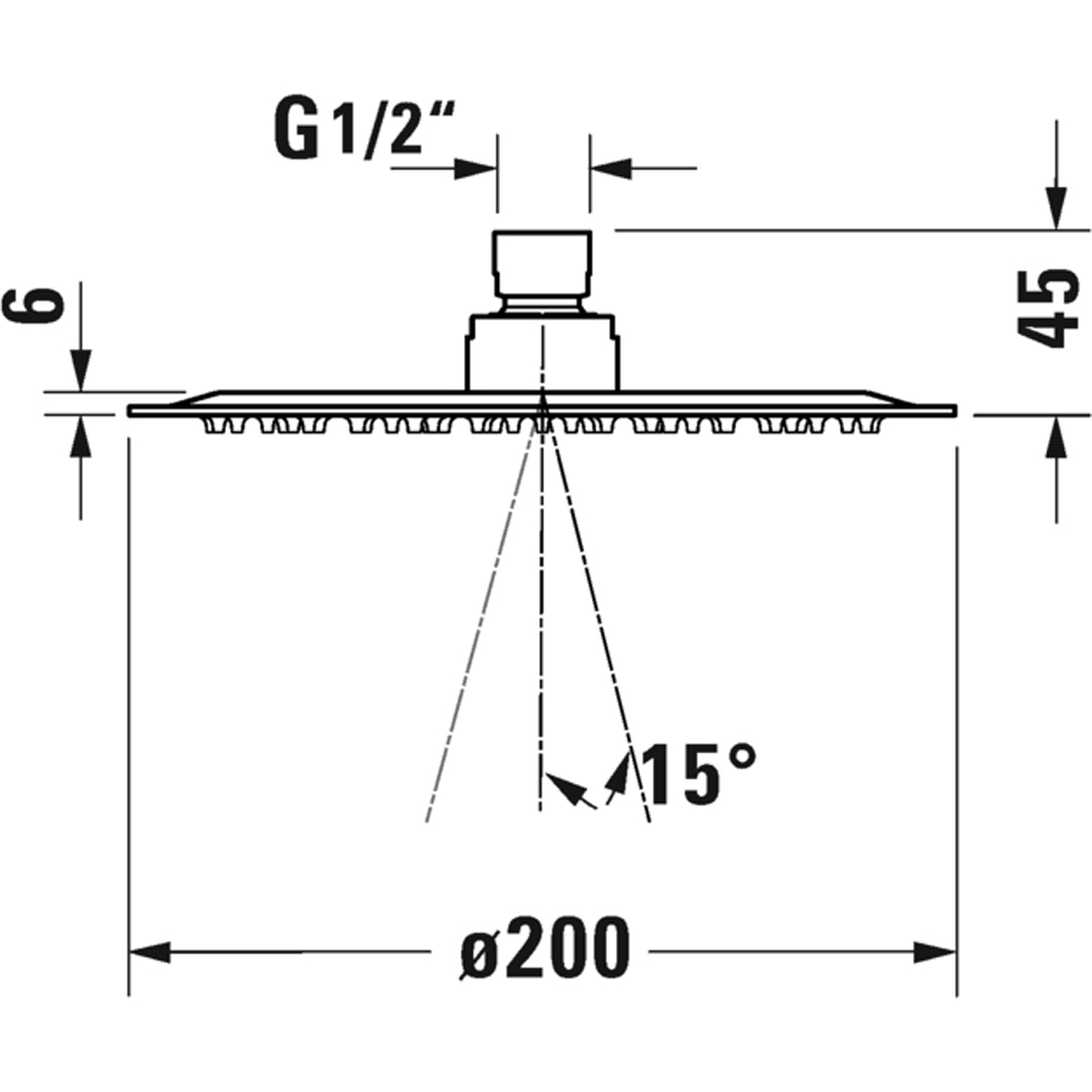 Duravit D200 Round Head Shower Image 2