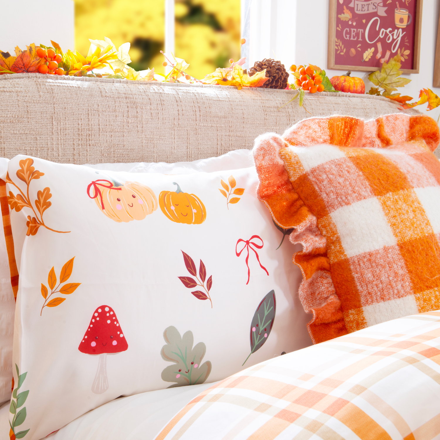 Autumn Friends Duvet Set Rust King Image 3