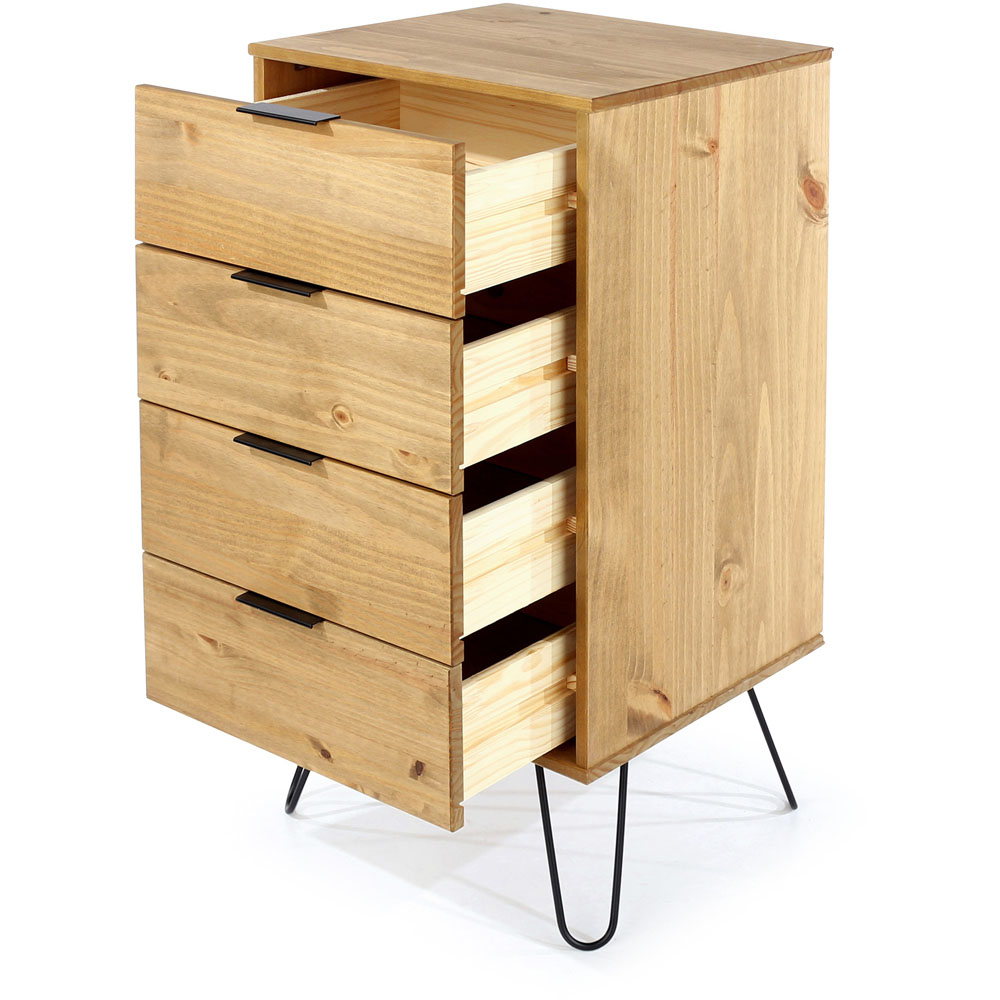 Core Products Augusta 4 Drawer Pine Narrow Chest of Drawers Image 5