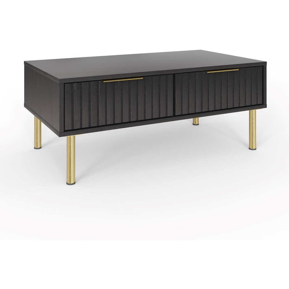 GFW Nervata 2 Drawer Black Coffee Table Image 3