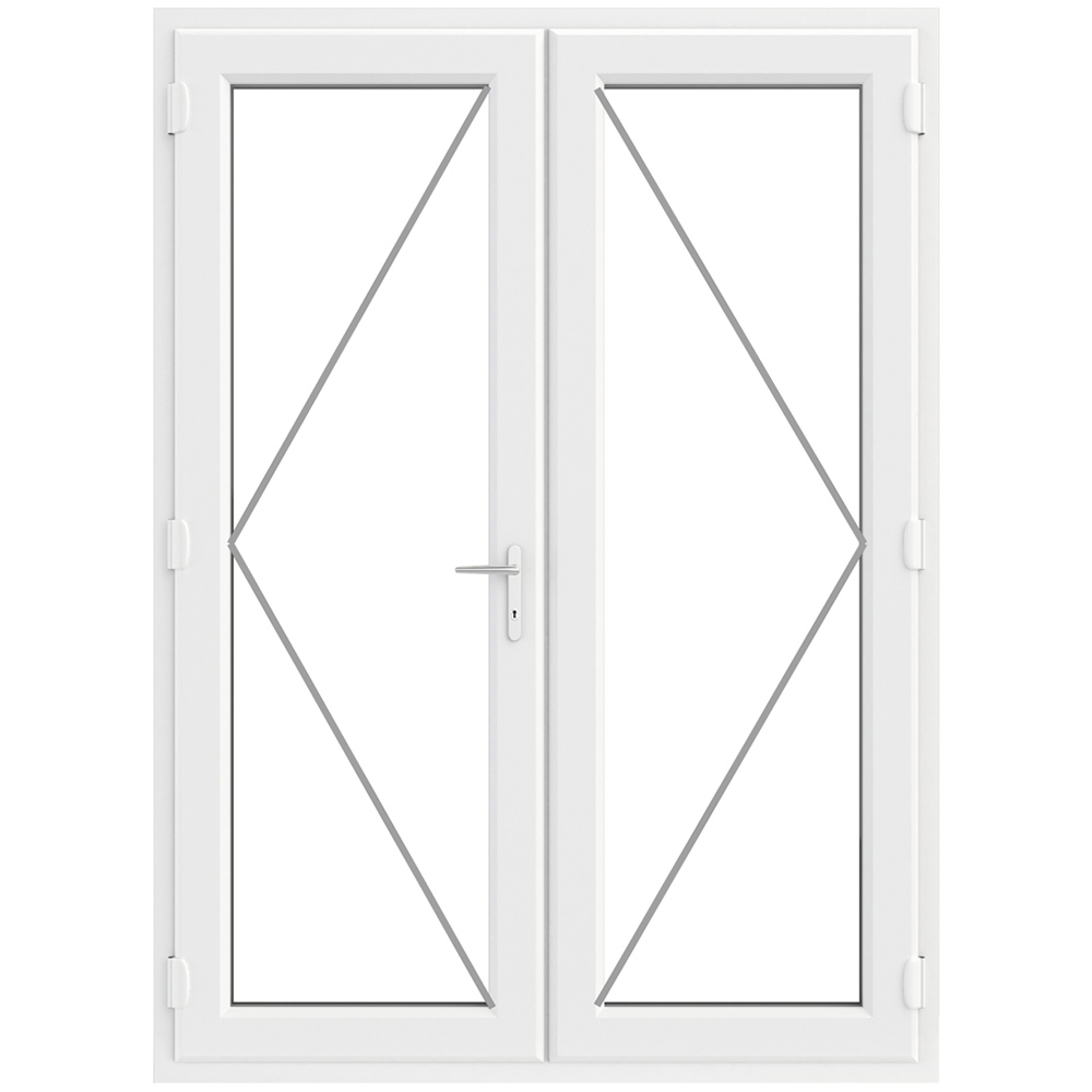 Crystal uPVC Double Glazed French Door Left hand master White Clear Glass 1390x2090mm Image 2