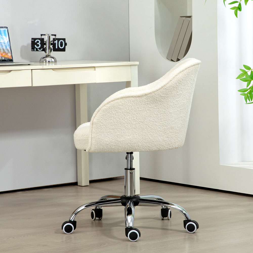 Portland Cream Fluffy Vanity Chair with Adjustable Height Image 3