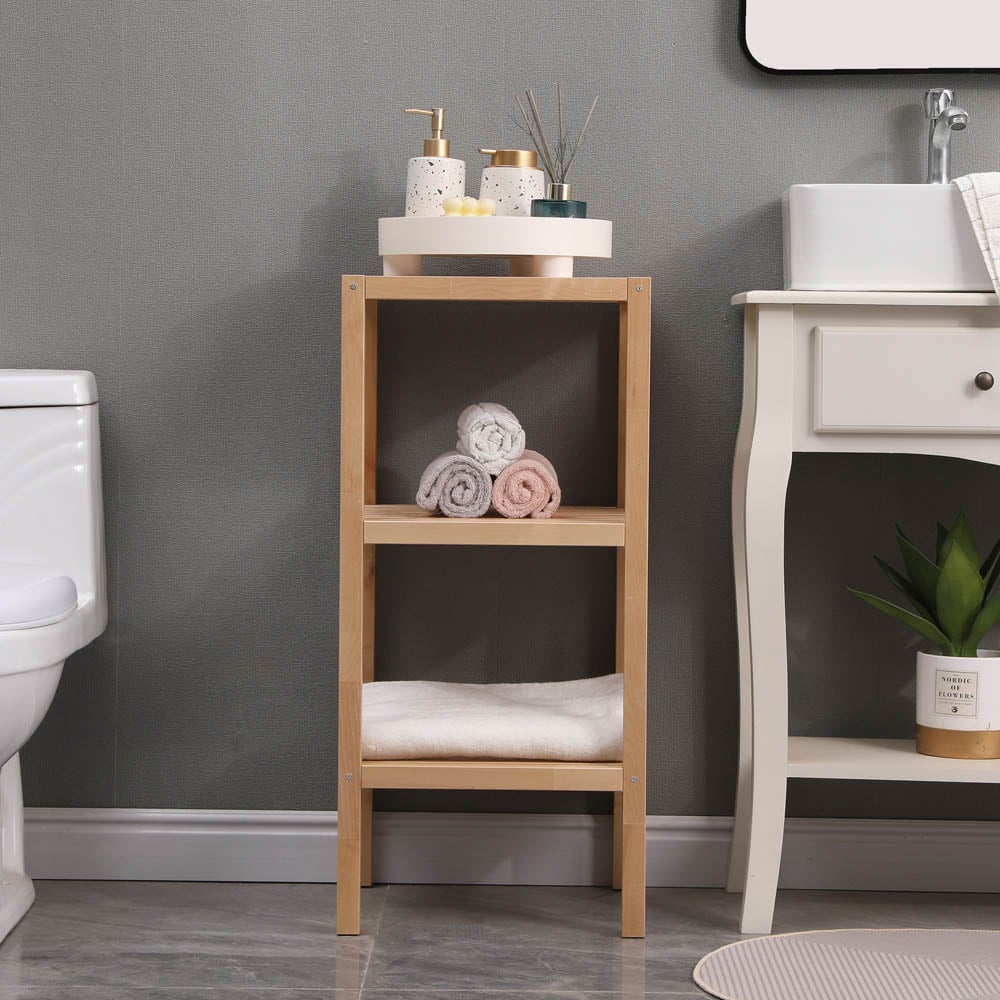 FurnitureHMD 2 Shelf Natural Birch Wood Bookcase Image 7