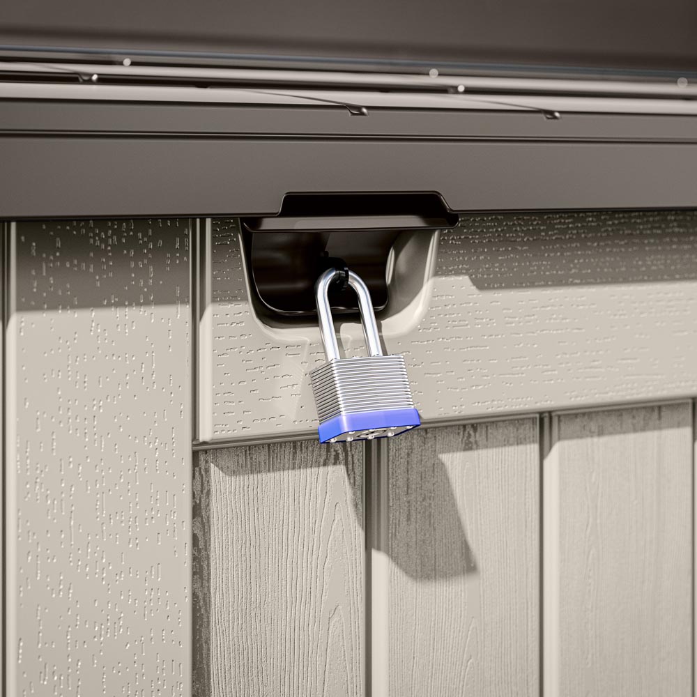 Suncast 4 x 3.2ft Vanilla Stow Away Wheelie Bin Shed Image 6