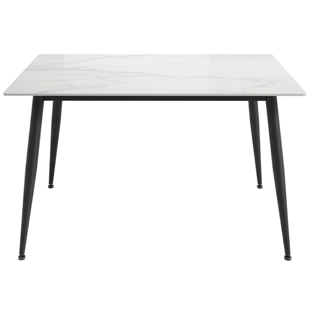 Luna Marble Effect 4 Seater Dining Set White and Grey Image 7