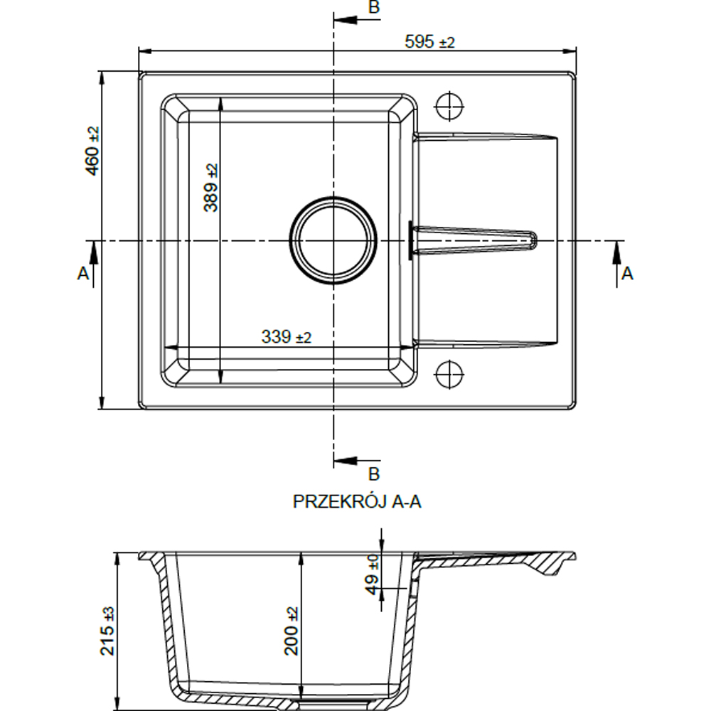 Reginox Avignon 10 PW Pure white Compact Granite Sink and Bowl 595 x 460mm Image 3