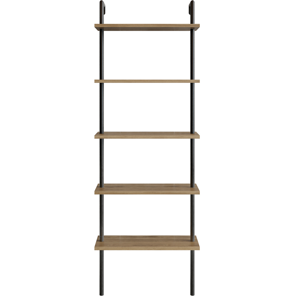 Decorotika Paulina 5 Shelf Black and Oud Bookshelf Image 2