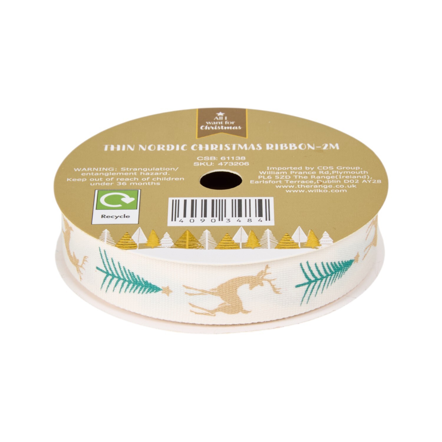 Thin Nordic Christmas Ribbon Image 7