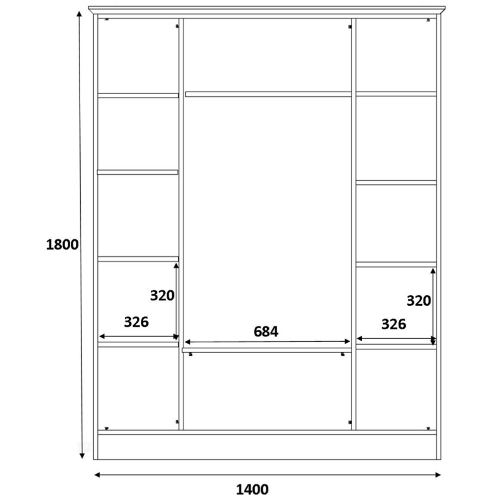 Evu GISELLE 4 Doors 2 Drawers White Wardrobe Image 5