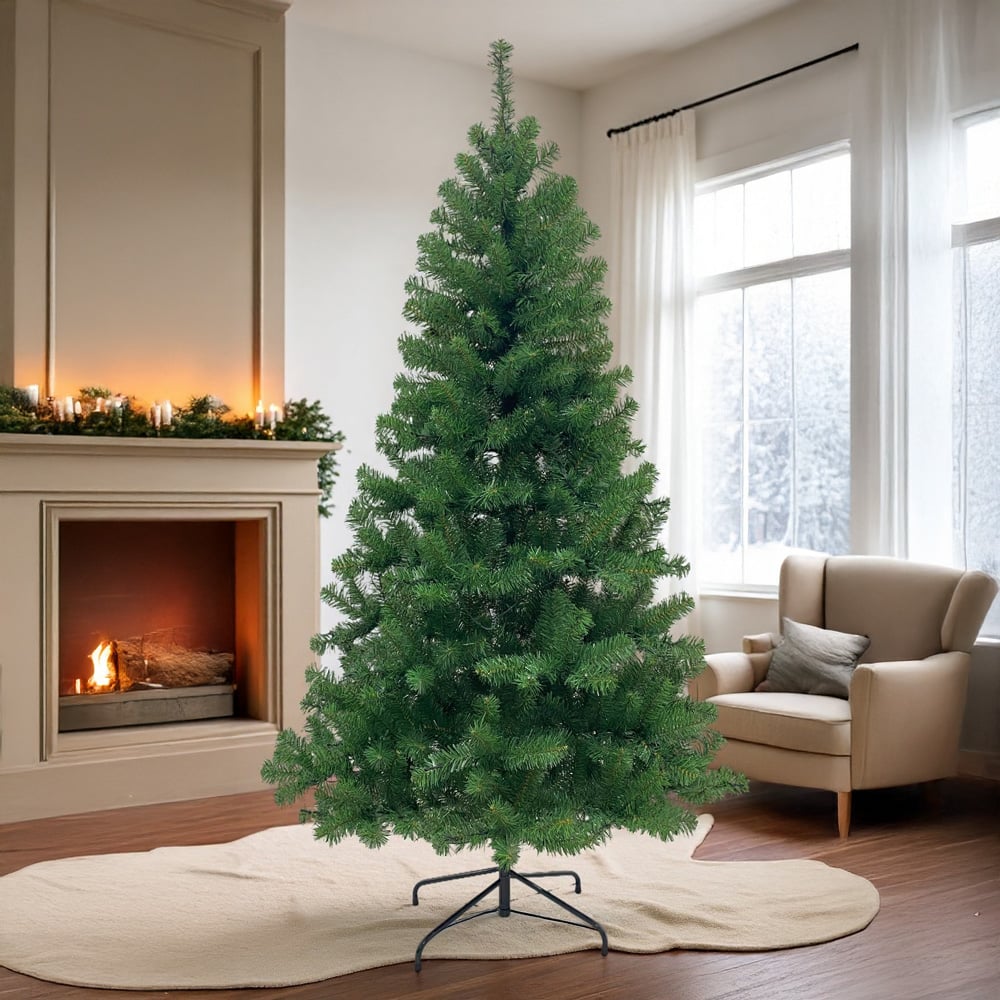 Festive Christmas Green Fir Artificial Christmas Tree 6ft Image 2