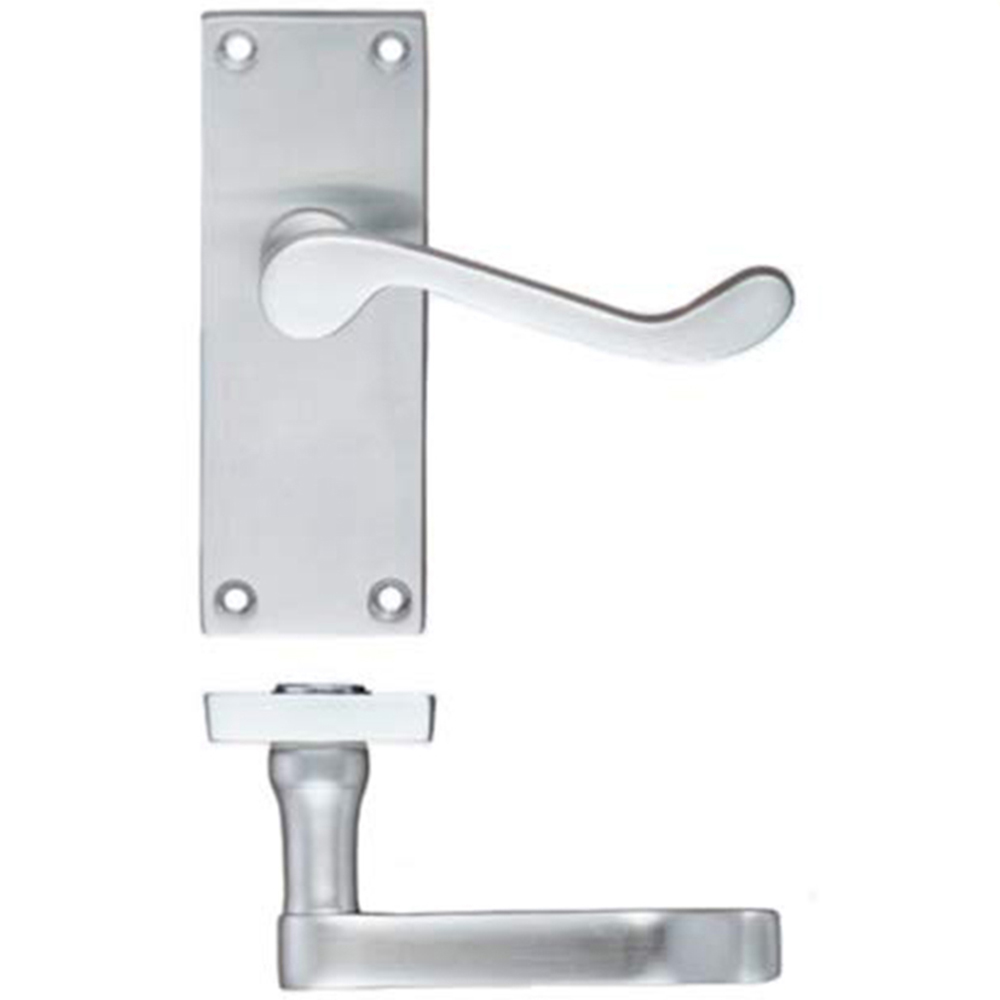 Golden Grace Satin Brushed Chrome Victorian Scroll Latch Door Handle Pair 120mm 6 Pack Image 2