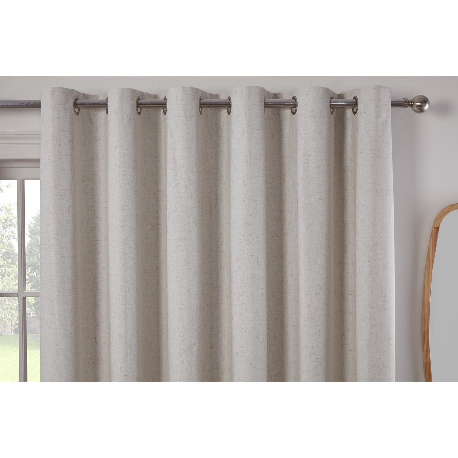 Divante Verona Linen Look Curtains - Natural / 229cm Image 3
