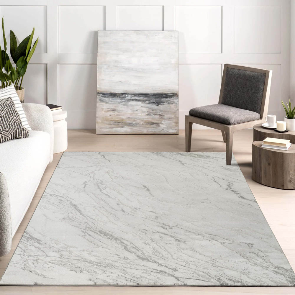 Desire Rugs Novu Valley Grey Modern Abstract Metallic Sheen Rug 200 x 290cm Image 2
