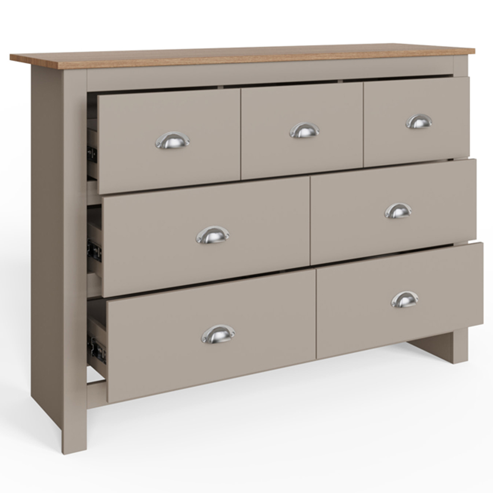 GFW Lancaster 7 Drawer Grey Merchants Chest of Drawers Image 3
