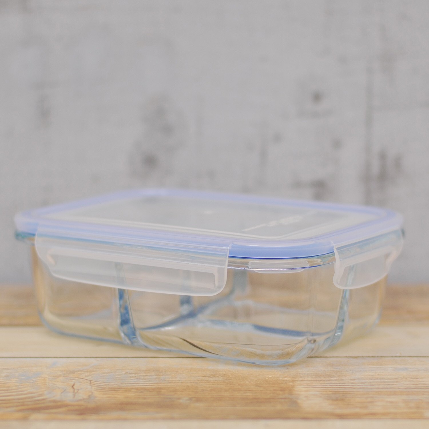 Rectangle Portioned Glass Container - Clear Image 4