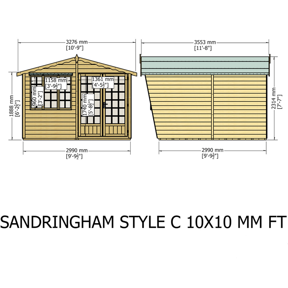 Shire Sandringham 10 x 10 Shiplap Style C Apex Shed Image 6