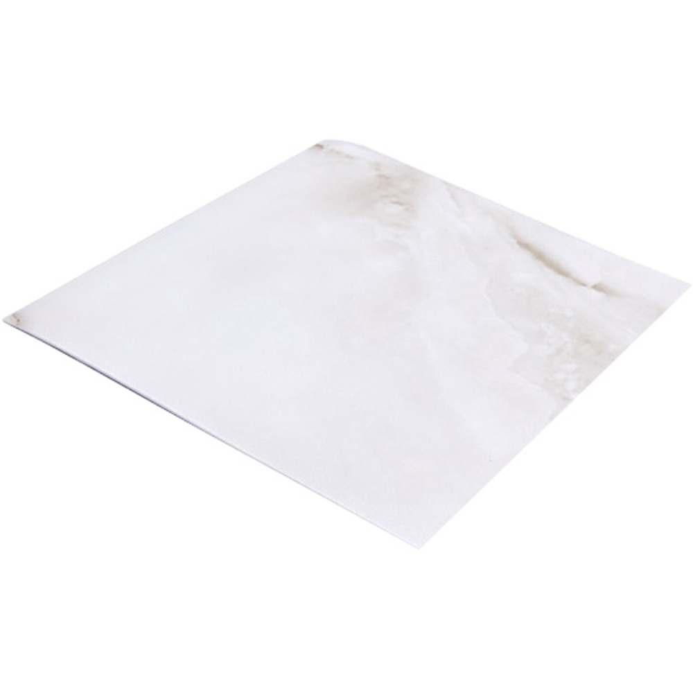 Living and Home Marble Patterned White PVC Self Adhesive Wall Sticker 10 Pack Image 4