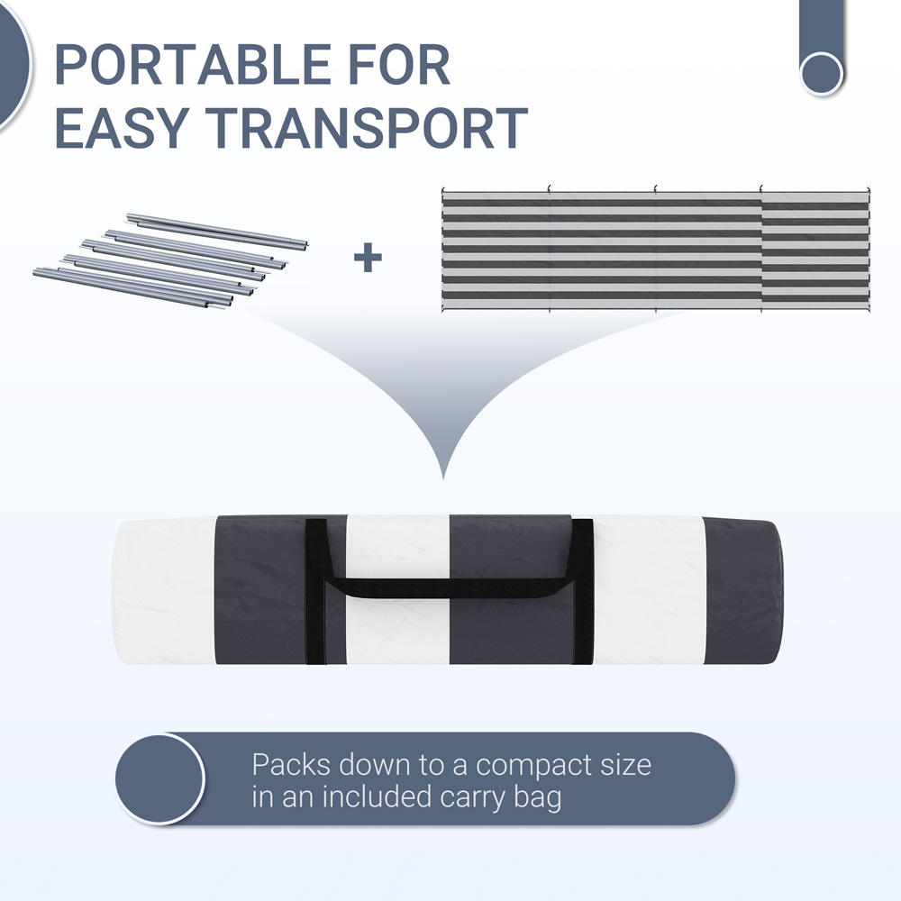 Outsunny Grey Outdoor Caravan Privacy Shield with Carry Bag 5.4 x 1.5m Image 6