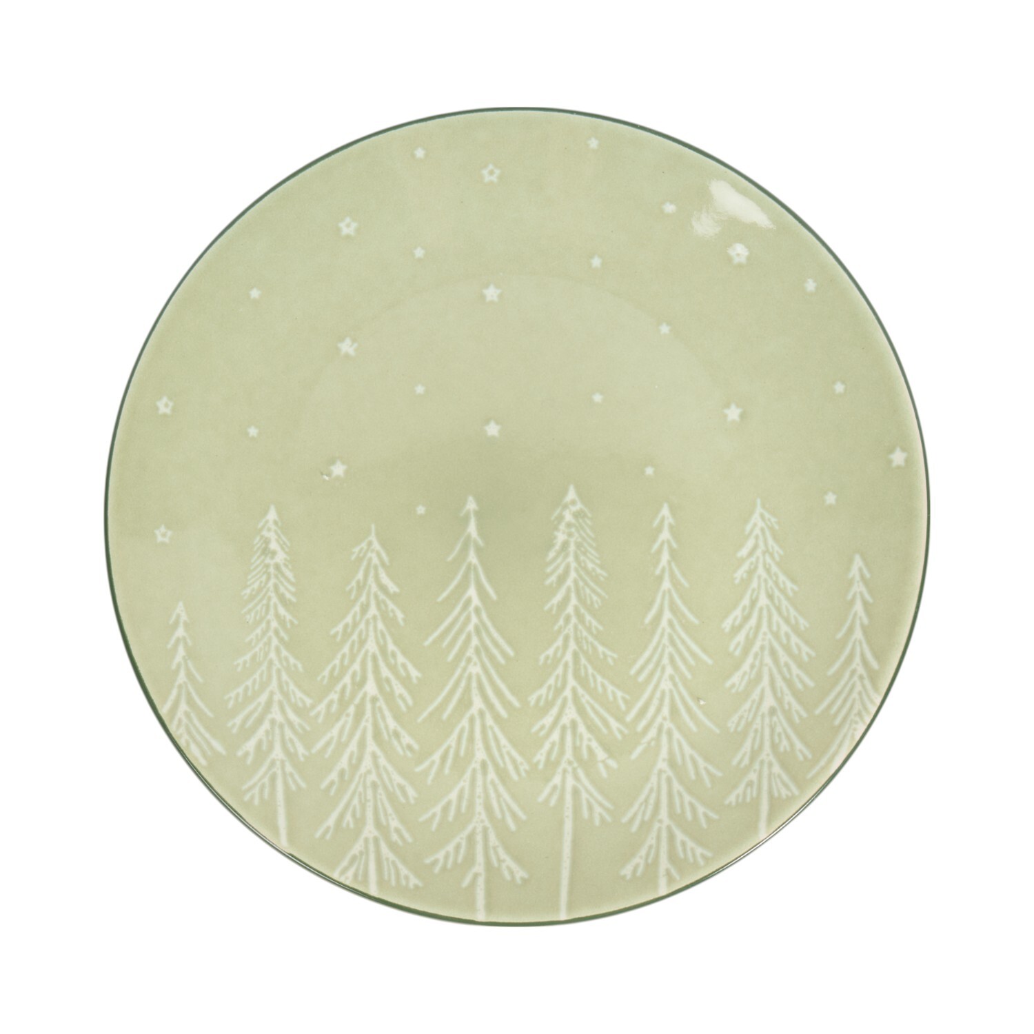 Nordic Tree Dinner Plate Green Image 1