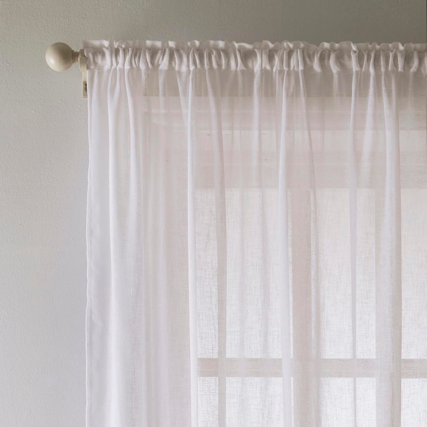 Eden Recycled Textured Voile - White / 183cm Image 3