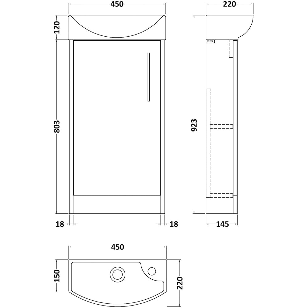 Hudson Reed Juno 440mm Coastal Grey Floor Standing Unit with WC and Tap Image 2