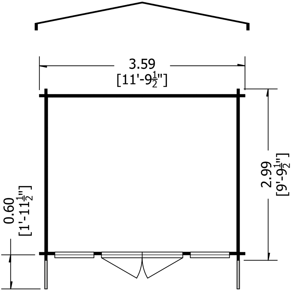 Shire Clipstone 12 x 10ft Double Door Wooden Log Cabin Image 8