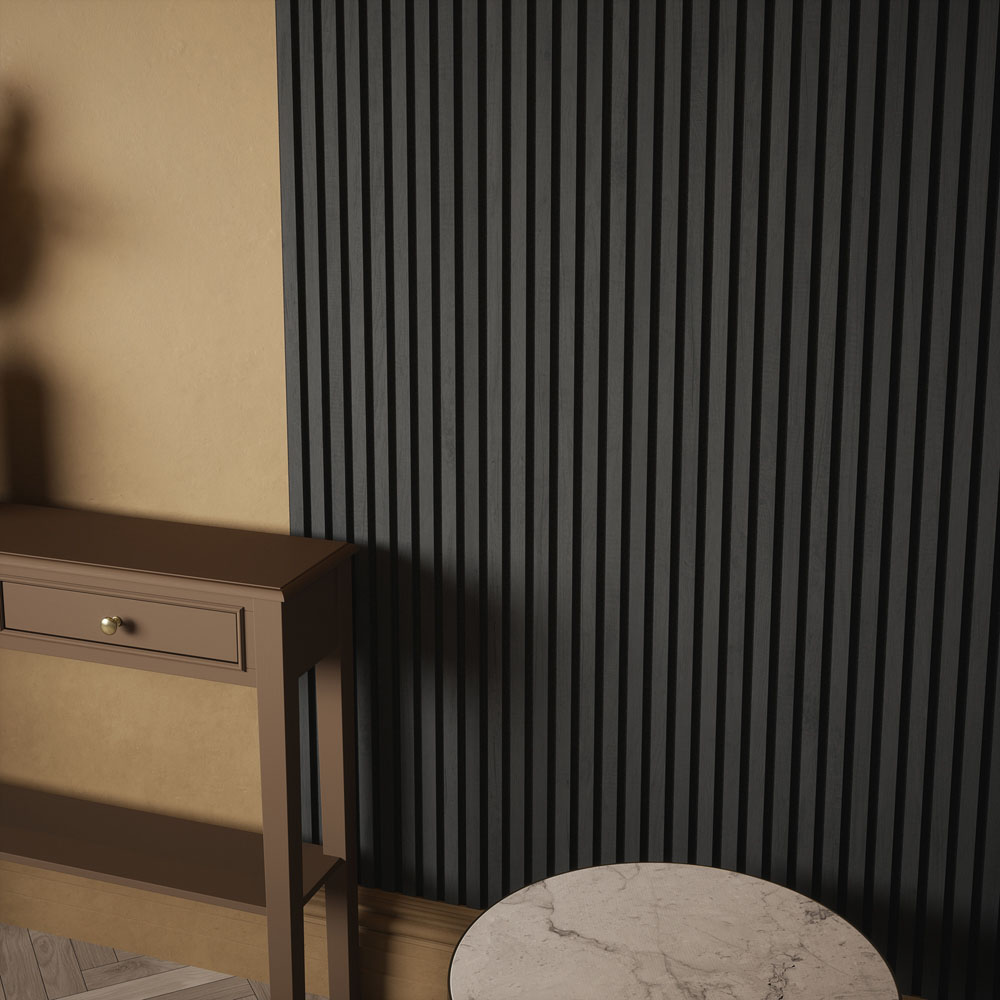 Kraus Easy Living Slate Grey Acoustic Slat Wall Panel 240 x 60cm Image 3