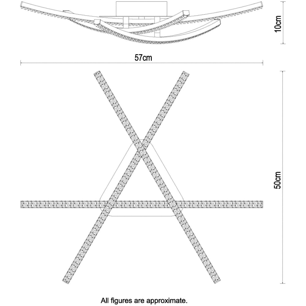 Cosylyte Samford 3 Light Beaded Chrome LED Flush Ceiling Light Image 7