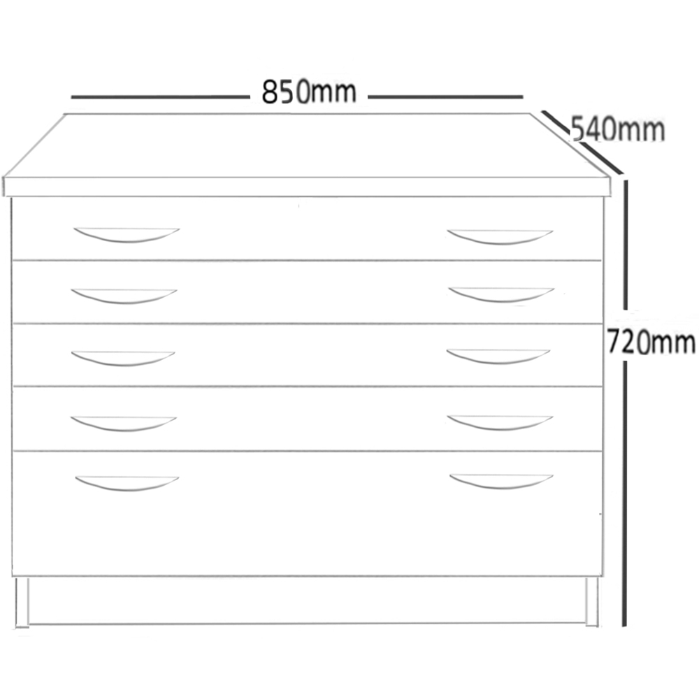 R White Cabinets 5 Drawer Brown A2 Plan Chest of Drawers Image 5