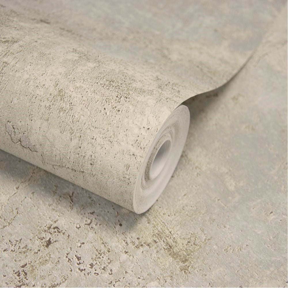 Grandeco Rustic Old Town Distressed Concrete Taupe Textured Wallpaper Image 2
