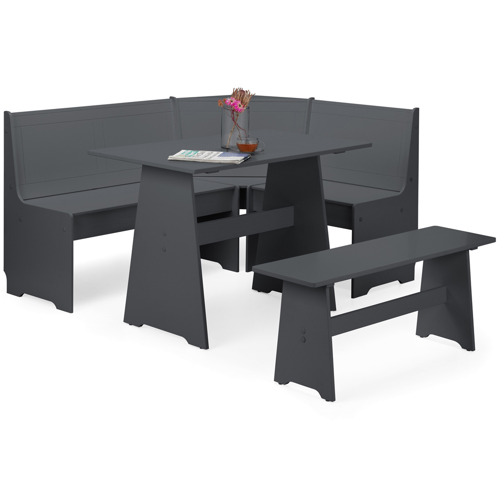 Julian Bowen Newport 6 Seater Corner Dining Set Anthracite Image 2