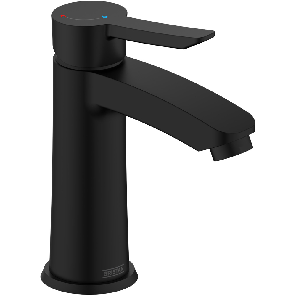 Bristan Apelo Matt Black Cool Start Basin Mixer with Clicker Waste Image 3