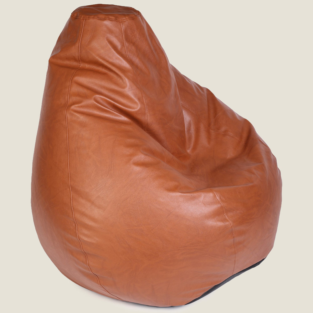 Kaikoo Tan Faux Leather Tear Drop Bean Bag Image 3