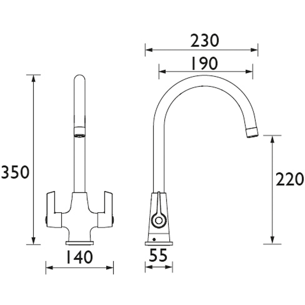 Bristan Easyfit Echo Chrome Kitchen Mono Sink Mixer Tap Image 9