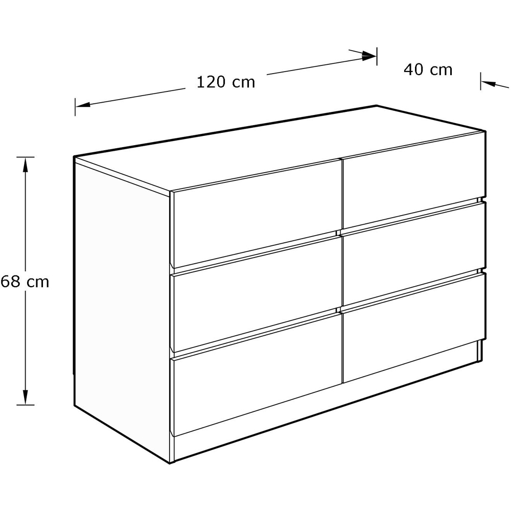 GFW Catania 6 Drawer Royal Walnut Wood Chest of Drawers Image 6
