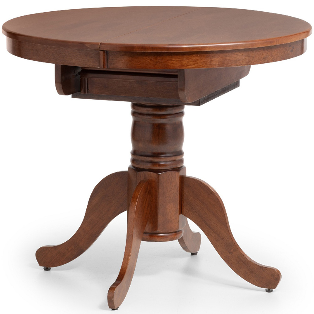 Julian Bowen Canterbury 6 Seater Round to Oval Extending Table Mahogany Image 2