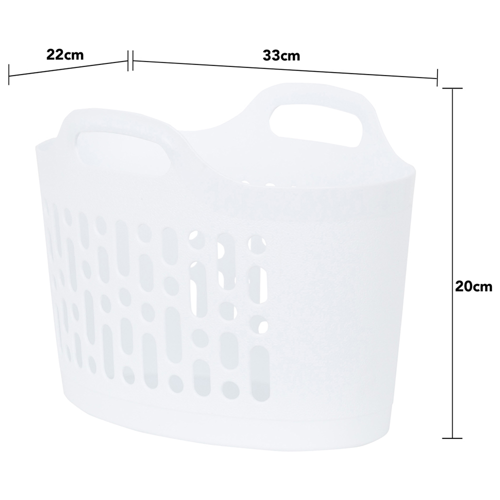 Wham Ice White Plastic Flexi Laundry Basket 8L 2 Pack Image 5