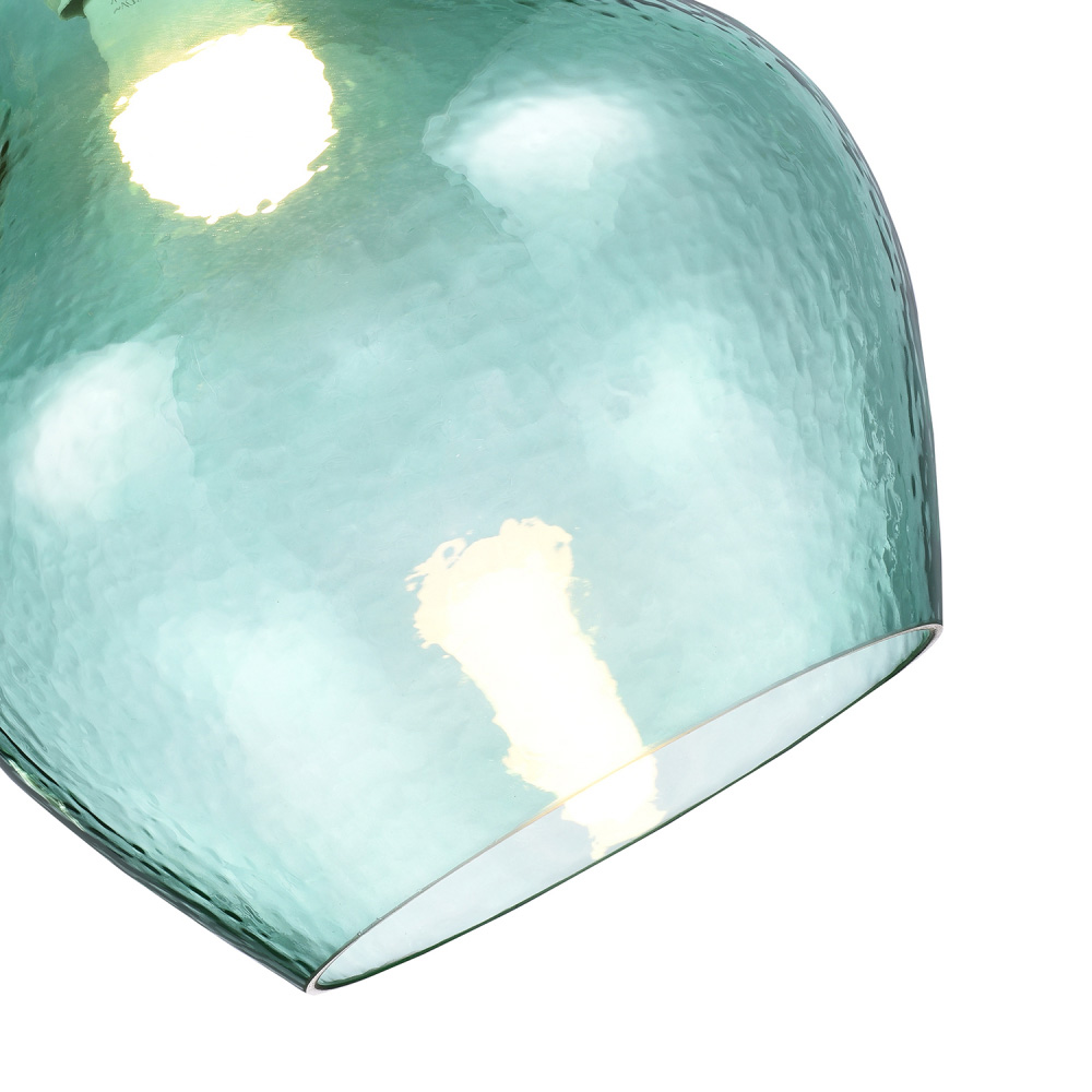 Happy Homewares Emerald Light Green Circular Dimpled Glass Pendant Shade Image 5