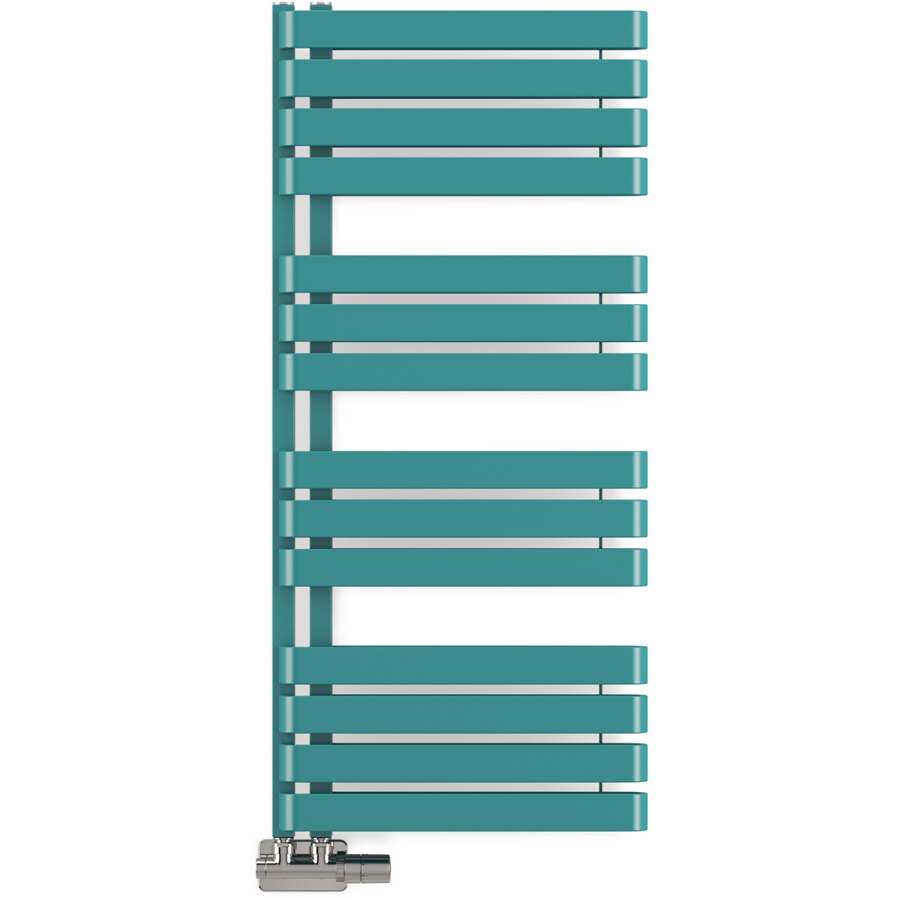 Terma Warp S Matt Teal Heated Towel Rail 2605 BTU 1110 x 500mm Image 3