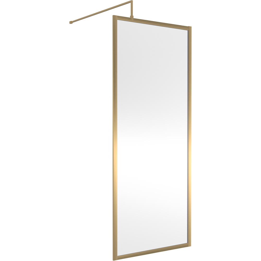 nuie Brushed Brass Full Outer Framed Wetroom Screen 1850 x 760mm Image 1
