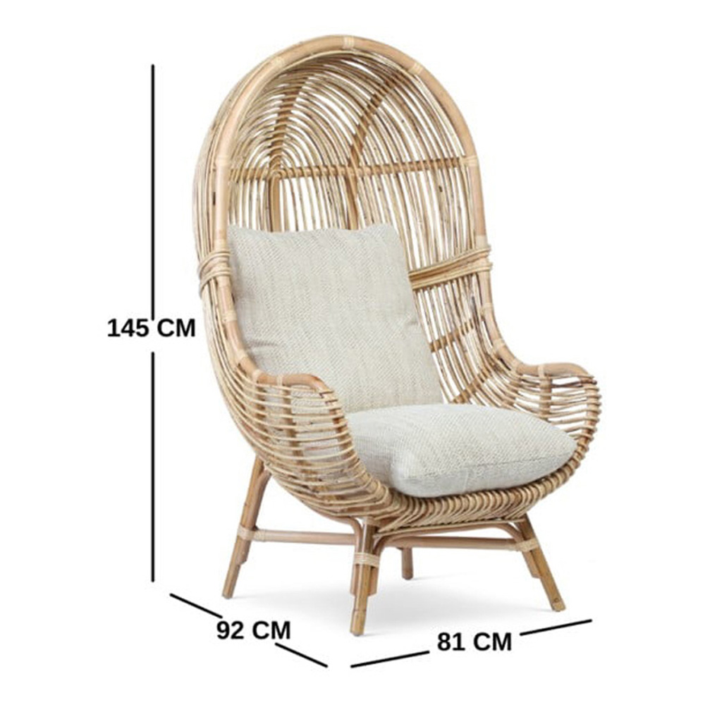 Desser Rattan Loft Egg Chair with Jasper Cushion Image 6