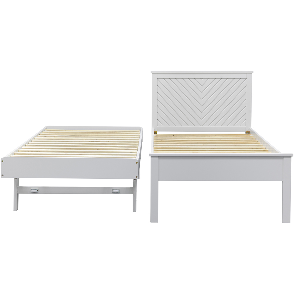 Chevron Single White Guest Bed and Trundle Image 7